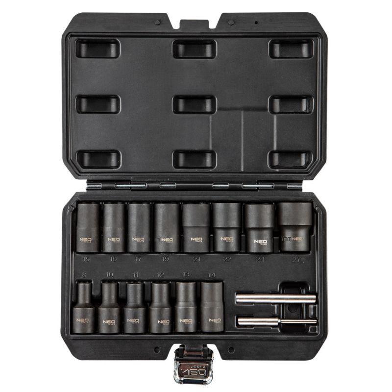 Nasadki do uszkodzonych nakrętek NEO TOOLS 1/2" zestaw 16 szt 1 kpl