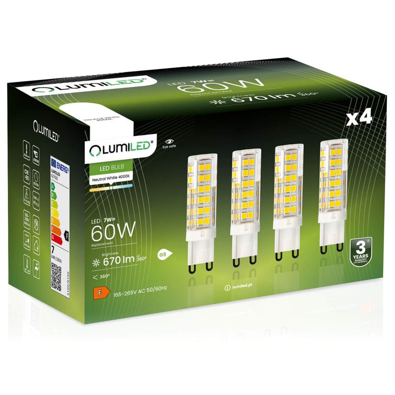 Żarówka LED LUMILED G9 7W 670lm 4000K 360st 4 szt.