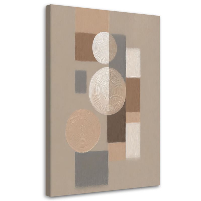 Obraz nowoczesny Feeby Koła Prostokąty Abstrakcja Beż 60x90cm 1szt