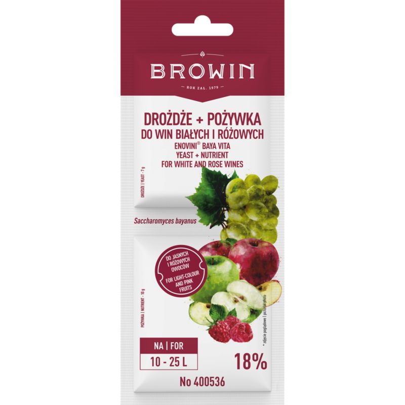 Drożdże Bayanus z pożywką - białe i różowe 17 g