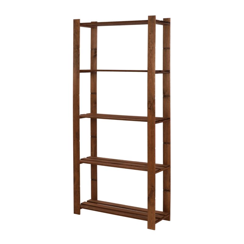 Regał drewniany MODO24 impregnacja brązowa pojemny 170 cm do książek i zabawek 1 szt.