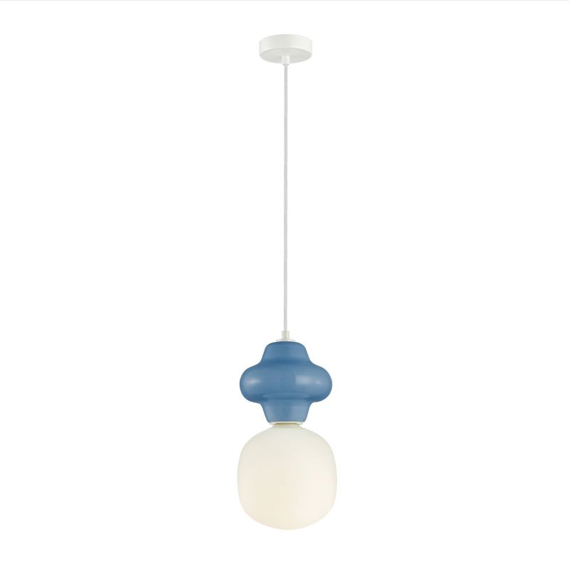 Lampa wisząca Italux Latera 1 x E14 niebieska