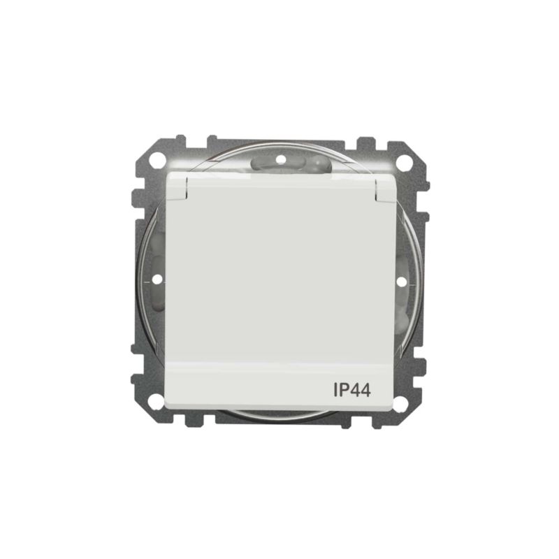 Gniazdo pojedyncze Schneider Electric Sedna Design&Elements IP44 białe