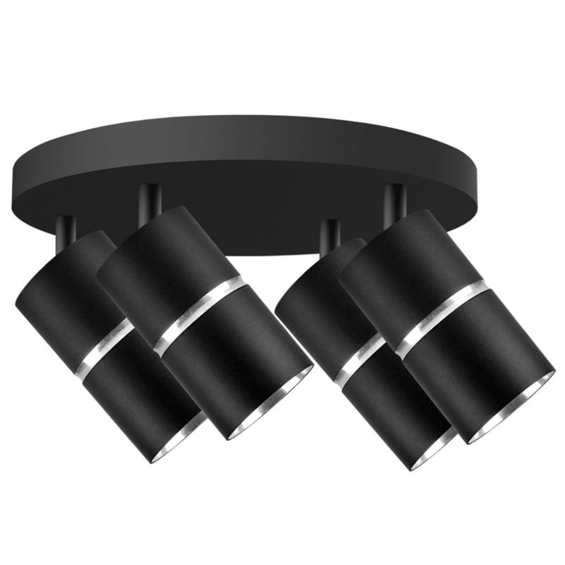 Lampa sufitowa wisząca Polux Bamboo 4610 czarno-srebrna reflektorki 4xGU10 x 10W 1 szt.