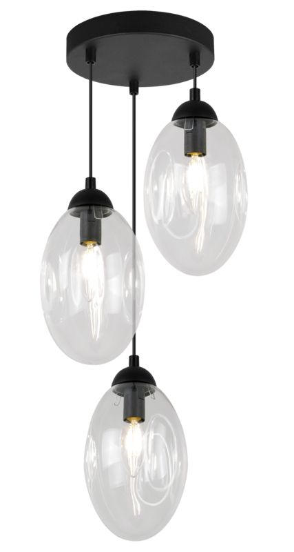 Lampa sufitowa wisząca Light Home LH Vigo 3x E14 60W okrągły 19cm transparentny 1szt.
