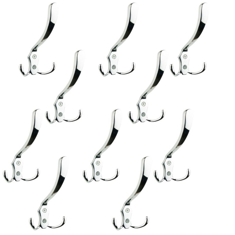 10 x Wieszak łazienkowy B&B srebrny na ubrania metalowy 10 szt
