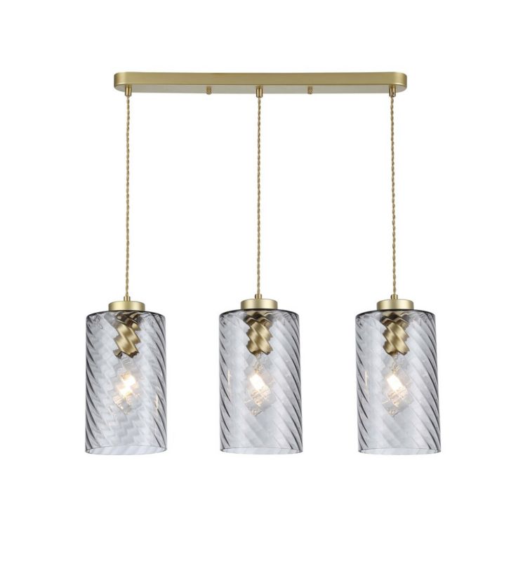 Lampa wisząca Rabalux Sheila złoto-szkło dymne wym: 180 x 67 x 15 cm 3xE27 x 1 szt.