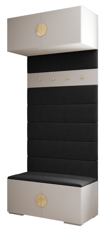 Garderoba wysoka do przedpokoju Abiks INOVA 4 biały+złoty+man18 1 szt.