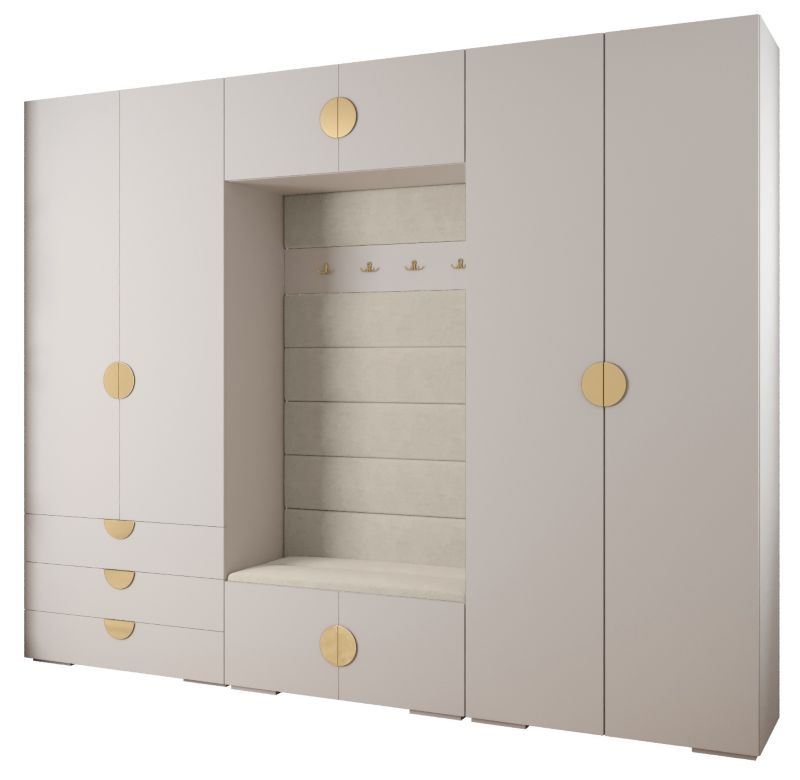 Garderoba do przedpokoju Abiks INOVA 4 Z14 biały+złoty+manila02 1 szt.