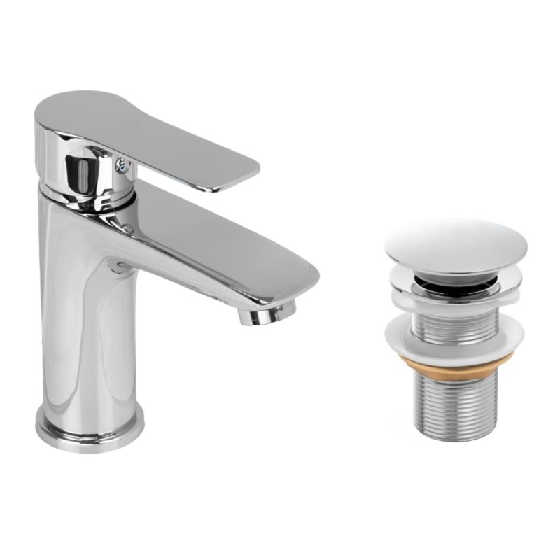 Zestaw bateria KORFU24 - YOKA HOME umywalkowa stojąca i korek klik-klak chrom - 1 szt.