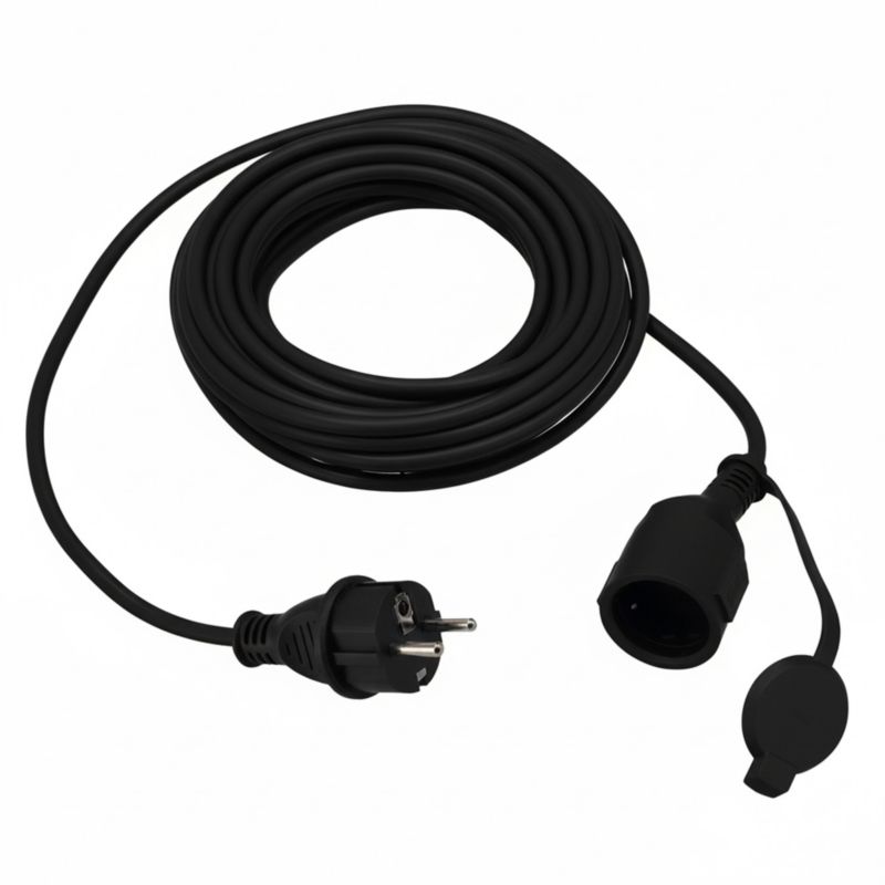 Przedłużacz HOROZ czarny Schuko 20 m 3x1,5 mm IP44 1 szt.