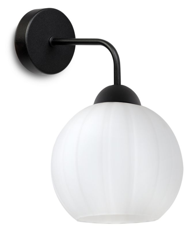 Lampa ścienna kinkiet Light Home LH Costa kula 1x E27 60W czarny/biały 1szt.