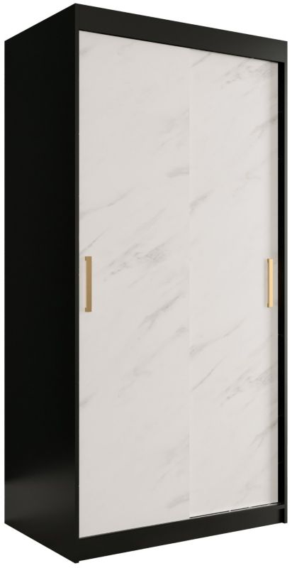 Szafa przesuwna Garderoba Abiks Marmur T 100 czarny + biały 1 szt.