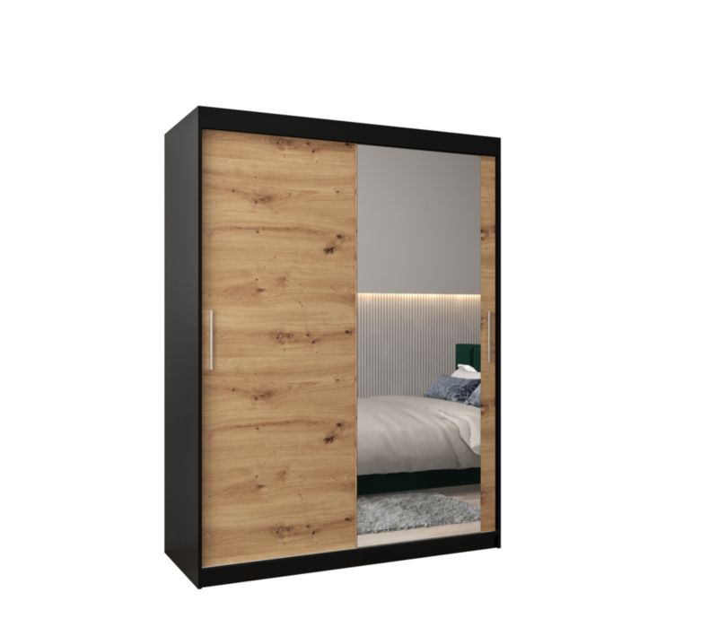 Szafa przesuwna Garderoba Abiks Tokyo 2 150 czarny + artisan 1 szt.