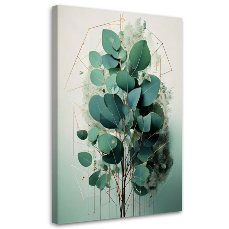 Obraz na płótnie Feeby Gałązka Eukaliptusa Akwarela 70x100cm 1szt
