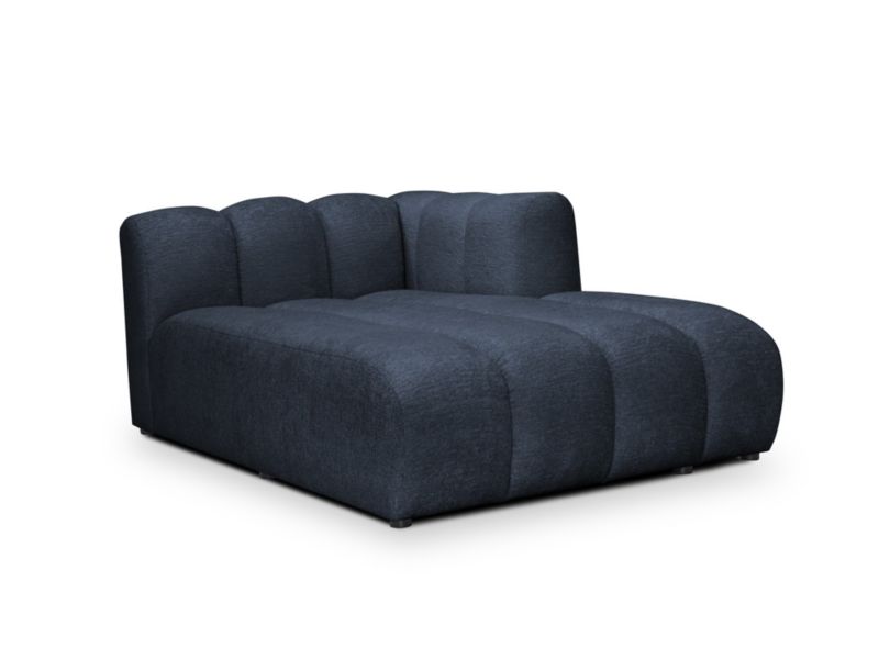 Szezlong prawostronny LaMiaSofa NAPOLI z tkaniny szenilowej 179x113 cm niebieski 1 szt.
