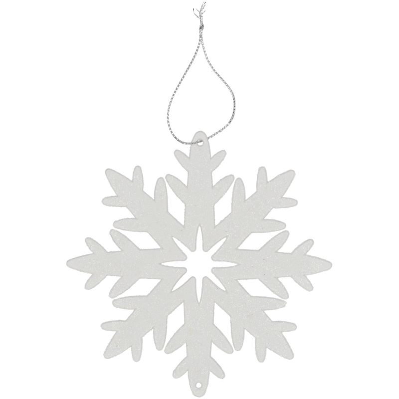 Śnieżynki z brokatem do powieszenia Jumi 10 cm białe 5 szt.