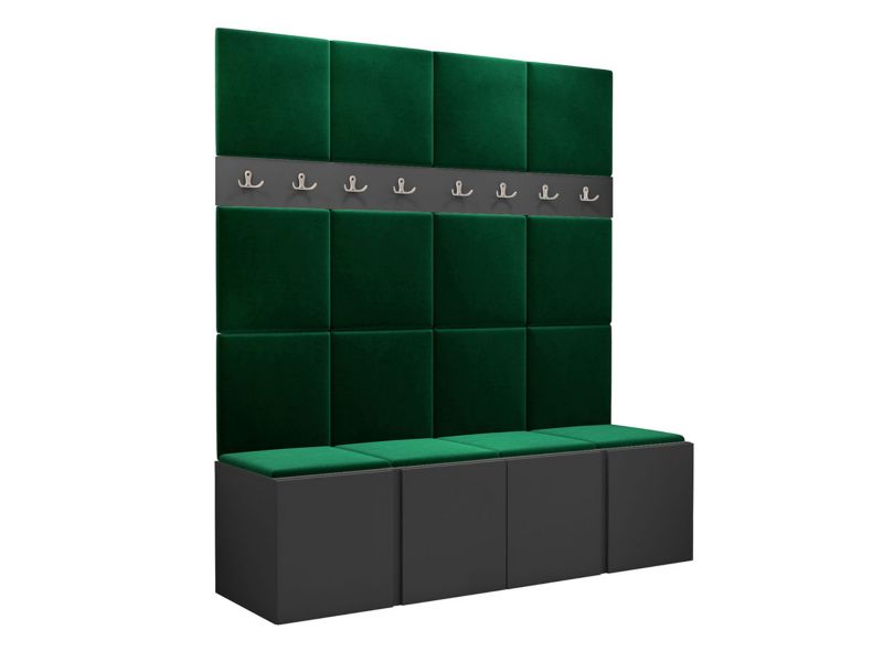 Garderoba MIRJAN 24 Orion V grafit + butelkowa zieleń 1 kpl.