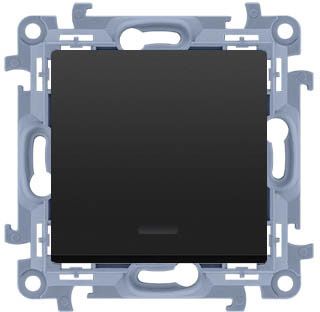 Łącznik pojedynczy z podświetleniem Simon10 czarny