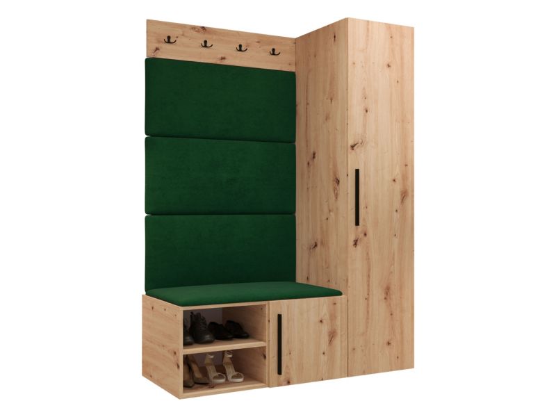 Garderoba MIRJAN 24 Medi II dąb artisan + zielony 1 kpl.