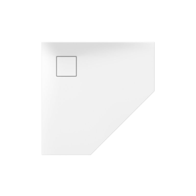 Brodzik pięciokątny Cersanit Tako biały 80x80 cm, matowy, akrylowy, syfon w zestawie, 1 szt.