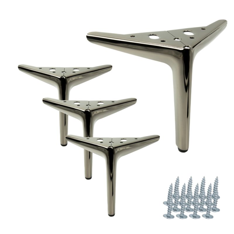 Zestaw noga meblowa Kotwica Elegant czarny chrom wysokość 15 cm 4 szt