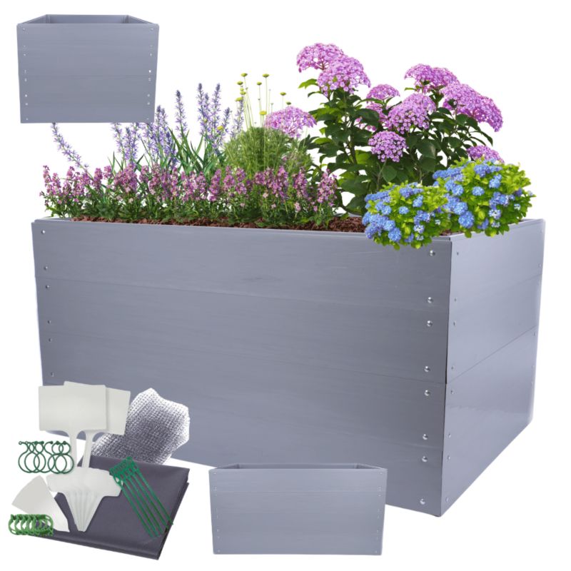 Grządka podwyższona MODO24 modułowa plastikowa trwała odporna na warunki atmosferyczne 80x140x120 cm 1 szt.