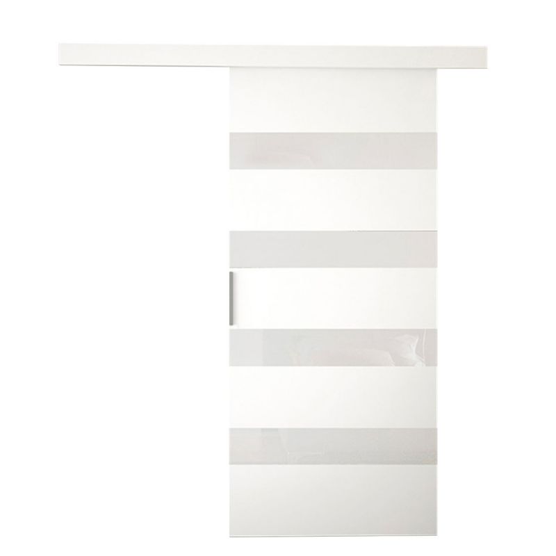 Drzwi przesuwne wewnętrzne MIRJAN 24 Marti V 80 + samodomykacz biały / biały lacobel 1 kpl.