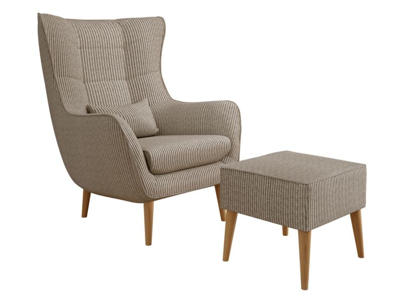 Fotel MIRJAN 24 Estjano Sztruks z podnóżkiem cappuccino 1 szt.