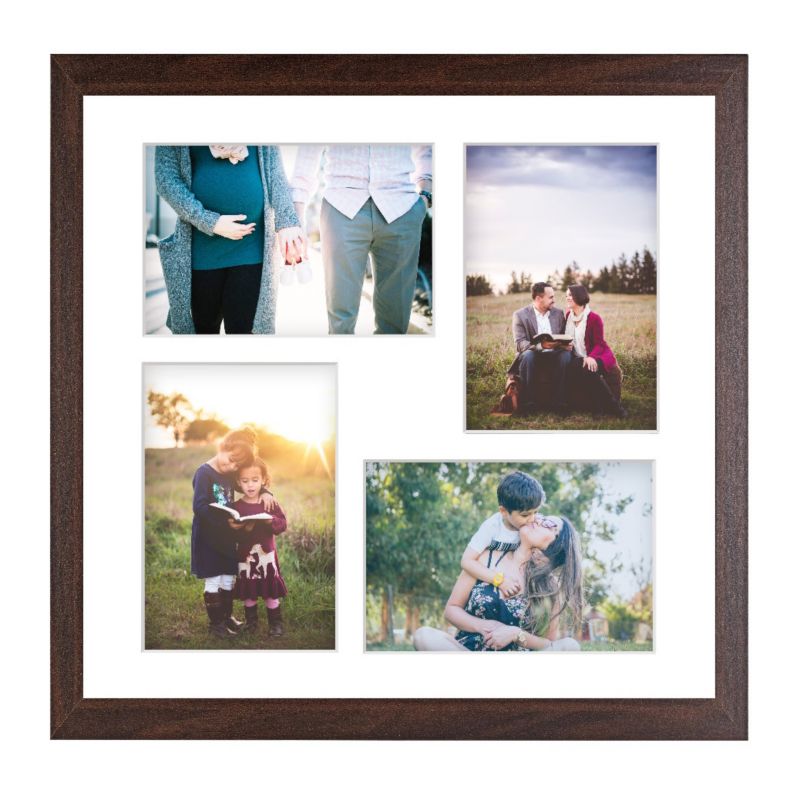 Ramka kwadratowa na 4 zdjęcia Hekla 34x34x4 MDF galeria brązowy 1szt.