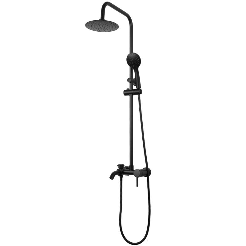 Bateria prysznicowa BP.MUTABI-20-BLK - YOKA HOME natynkowa panel deszczownica 20 cm z wylewką czarna - 1 szt.