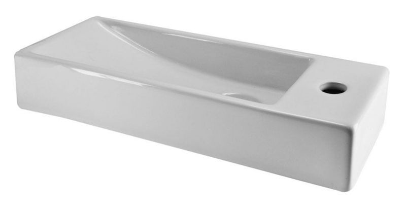 Umywalka ścienna Wiesbaden prostokątna ceramika prawa Trim 1szt