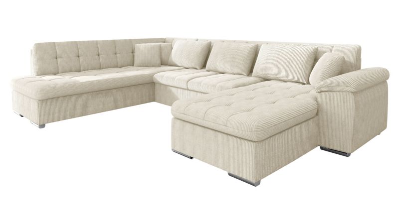 Narożnik z funkcją spania MIRJAN 24 Niko Bis Sztruks prawy waniliowy 1 szt.