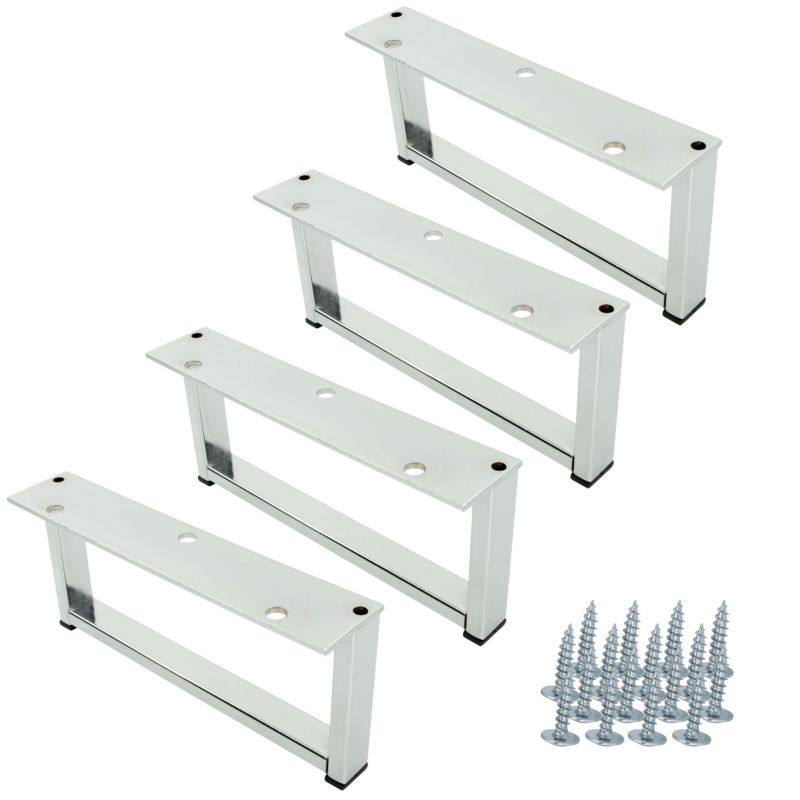 Noga meblowa B&B metalowa Ramka srebrny chrom 20 x 9 cm 4 szt