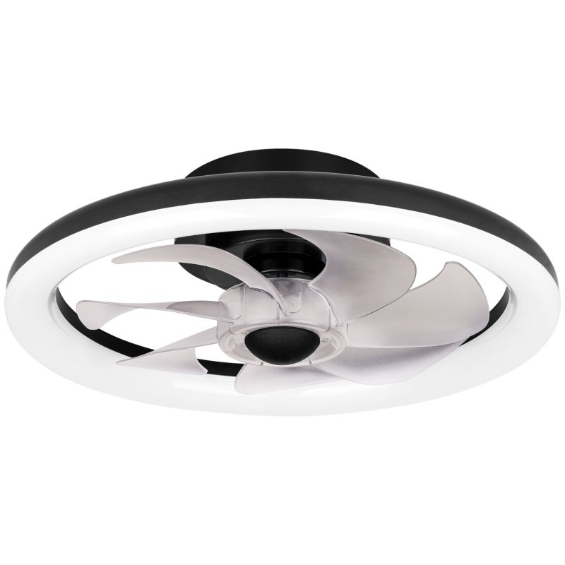 Plafon LED MasterLED Flip z wentylatorem i pilotem 40 cm IP20 3000-6000K 3CCT smart czarny 1 szt.