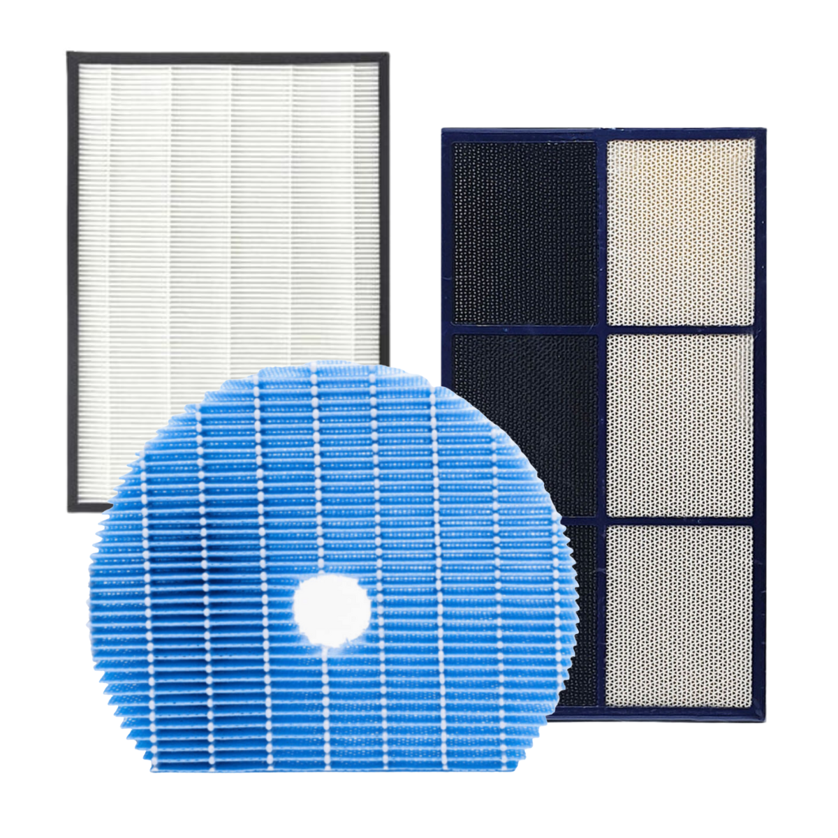 Komplet oryginalnych filtrów wymiennych SHARP do oczyszczacza powietrza KI-G75EUW. Filtry: FZG75HFE + FZG60DFE + FZAX6MFE.