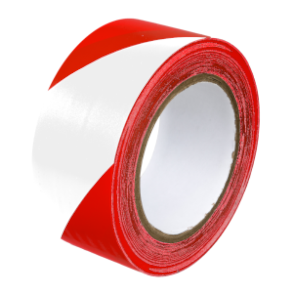 Taśma Oznaczeniowa Biało-Czerwona 50MM 33MB - Opakowania.Online
