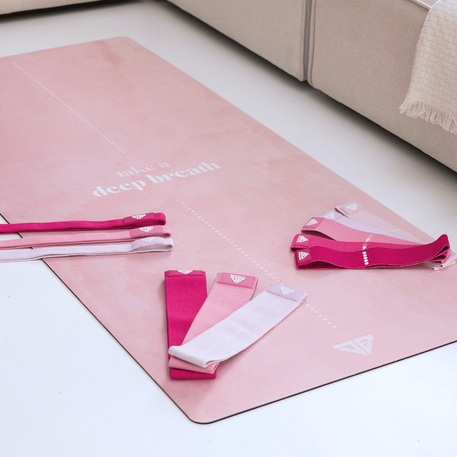 Zestaw Pink - Mata i Gumy do ćwiczeń - Deep Breath
