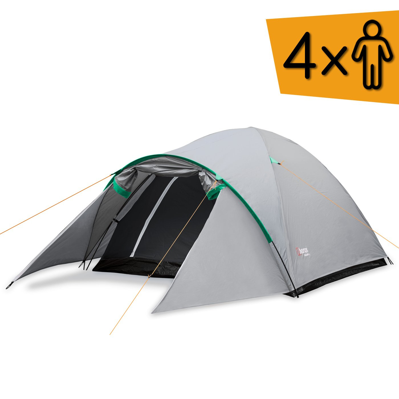 Namiot turystyczny 4 osobowy AbarQs MALWA-4A Szary