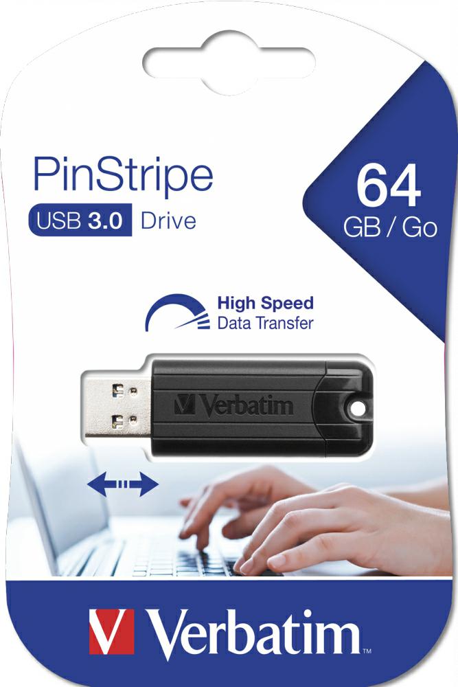 Verbatim USB 3.0 Pendrive PinStripe64GB 49318 - Henryx24