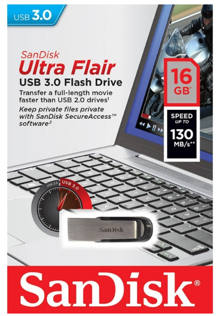SANDISK USB 3.0 Pendrive FLAIR 16GB SDCZ73-016G-G46 - Henryx24