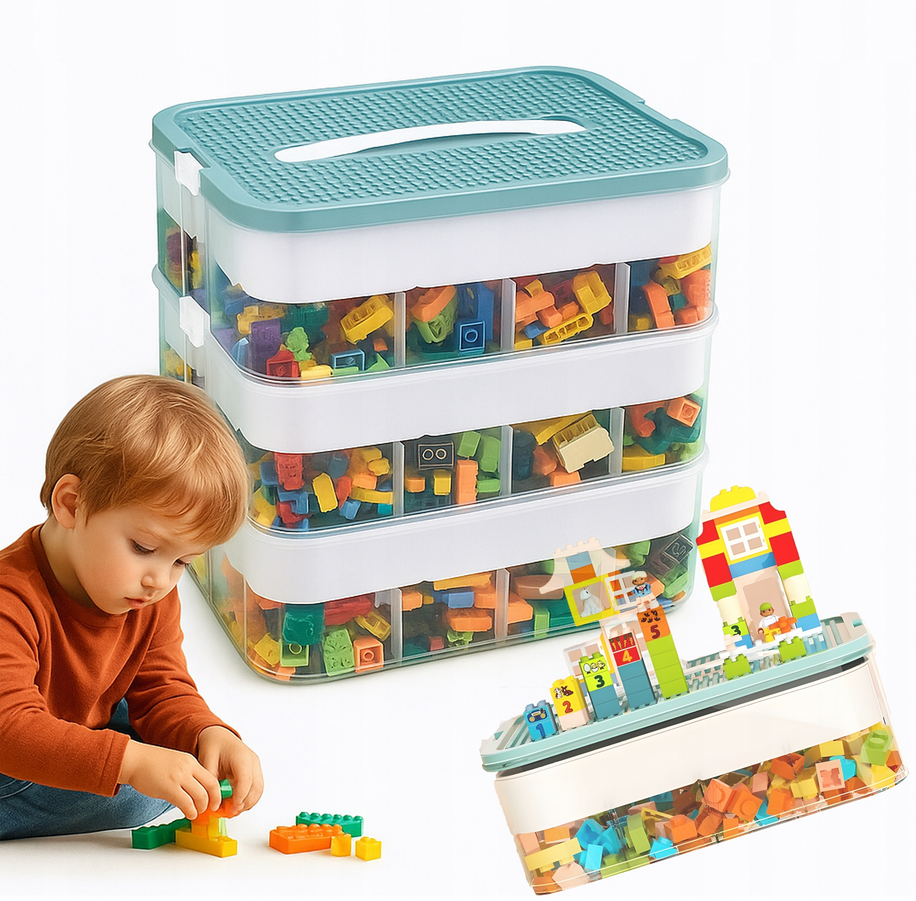 Pudełko Pojemnik na Klocki DA326 3 warstwy - Henryx24