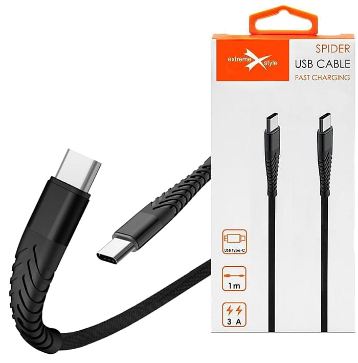 Kabel USBC na USBC 1m Spider oplot KAB000317 - Henryx24