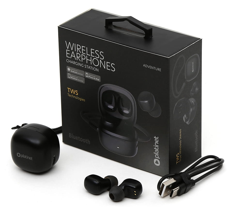 PLATINET Słuchawki Bluetooth 45923 TWS Czarne+stacja ładująca PM1001B - Henryx24