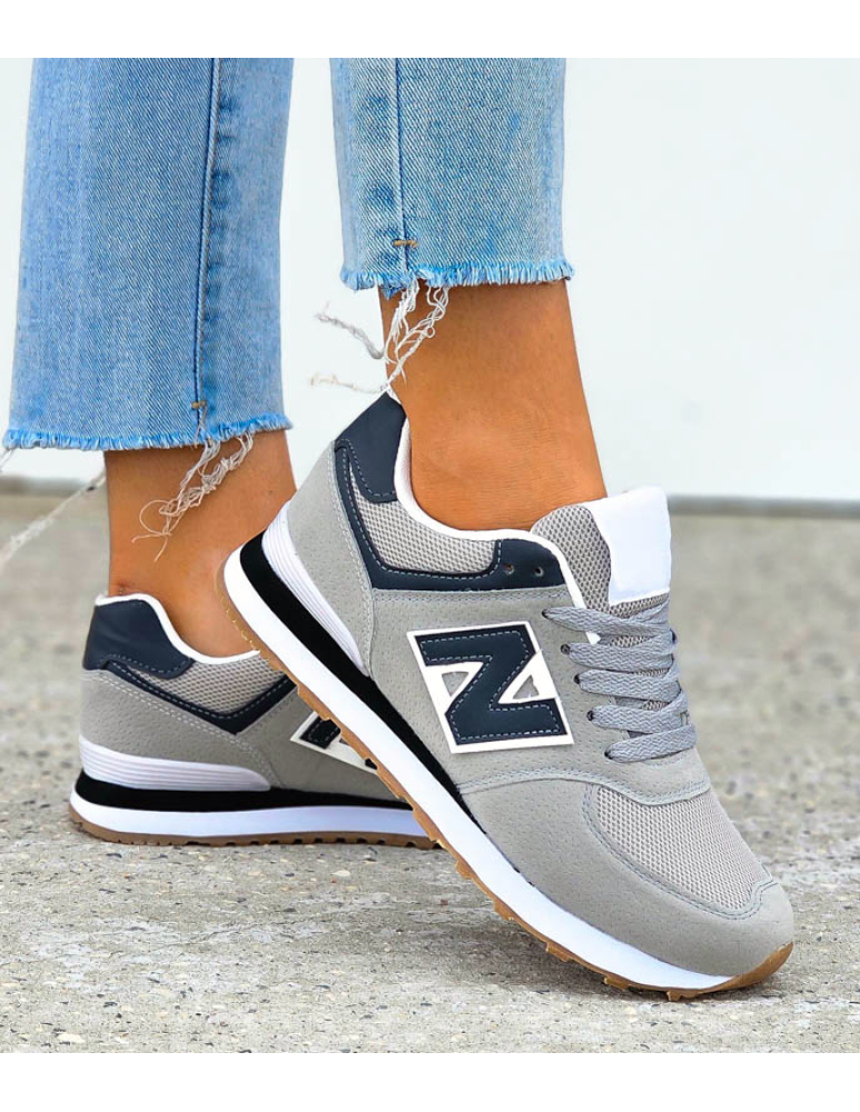 Szare Buty Sportowe Damskie New Lances