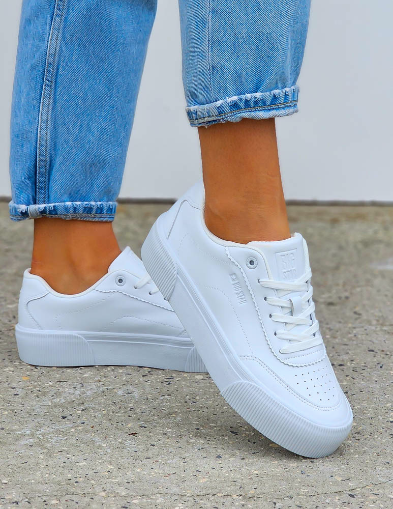 Białe Skórzane Trampki Buty Sportowe Damskie Big Star 303