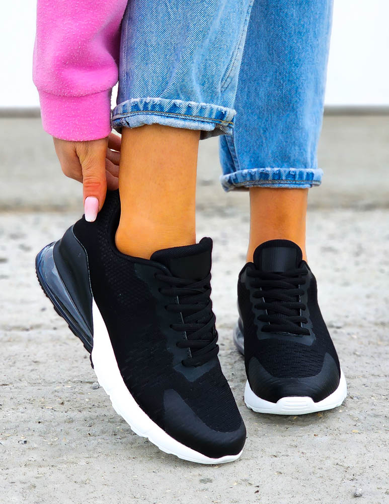 Czarno-Białe Sneakersy Buty Sportowe New Blances