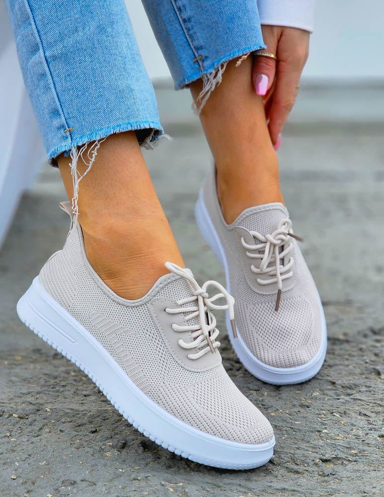 Ultra Lekkie Buty Sportowe Sneakersy Seastar Beżowe