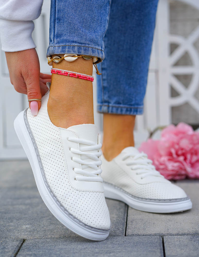 Białe Trampki Buty Sportowe Ze Skóry Team Sport