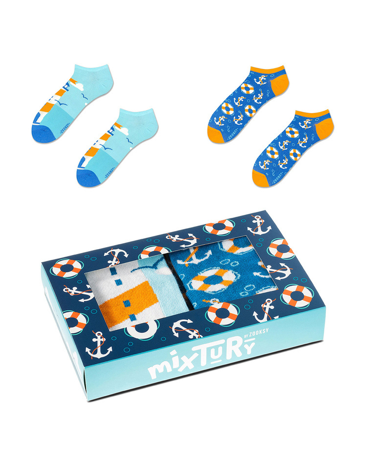 Skarpetki męskie stopki | Morskie BOX | mixTURY | ZOOKSY
